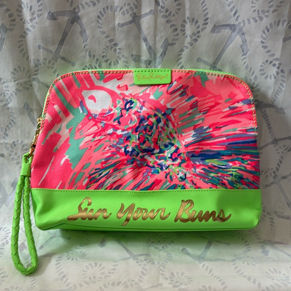 Lilly Pulitzer Bohemian Beach Zip Pouch Sun Your Buns!